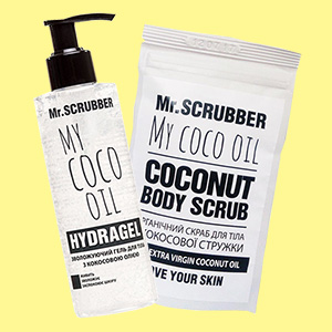 Продукт дня: cладкая парочка от Mr. Scrubber – кокосовый пилинг и гидрогель для тела