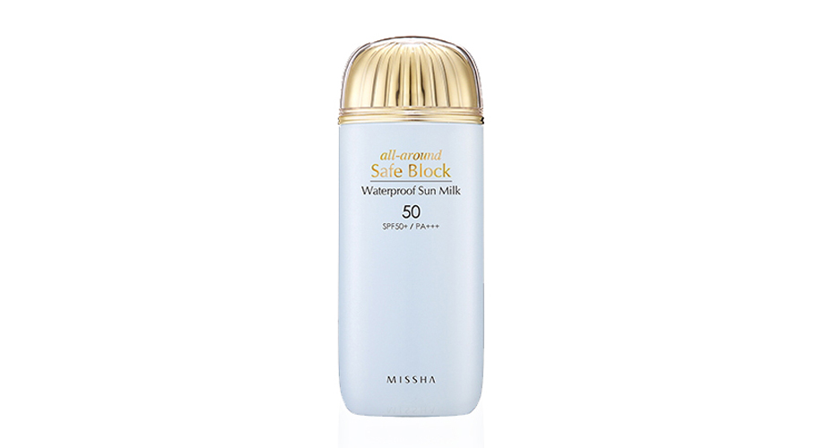 Cолнцезащитная водостойкая эссенция Missha All Around Safe Block Waterproof Sun Milk SPF 50+ PA+++ матирует и ухаживает за кожей, hitomi.com.ua