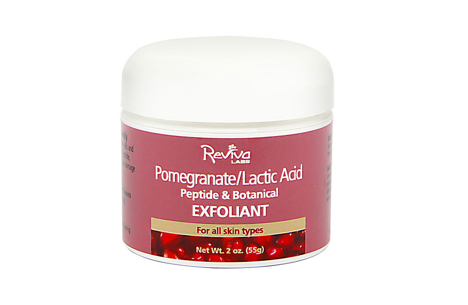 Отшелушивающая маска Pomegranate/Lactic ecid exfoliant, Reviva Labs. Маска на основе молочной кислоты с измельченными гранатовыми косточками отлично отшелушивает и очищает кожу. $12,36