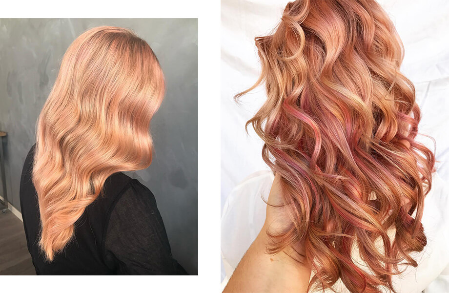 Окрашивание розовое золото