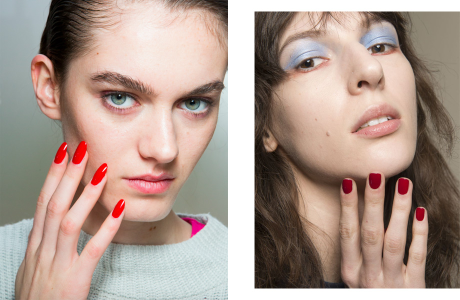 Осенний маникюр 2018 - алый