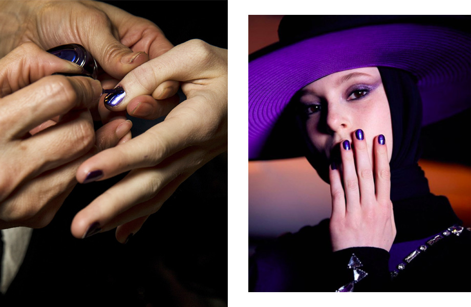 Осенний маникюр 2018 - ультрамарин