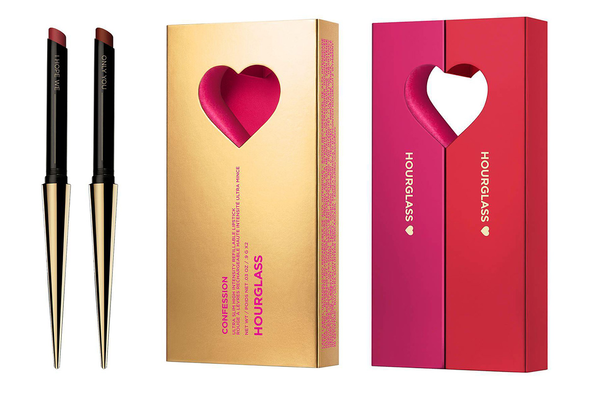 Hourglass, Confession Ultra Slim High Intensity Refillable Lipstick Duo Valentines Day 2020