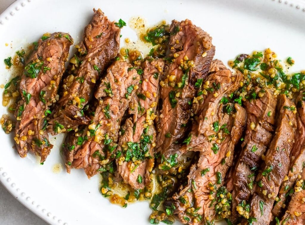 рецепт Брецепт стейка с чесночным маслом