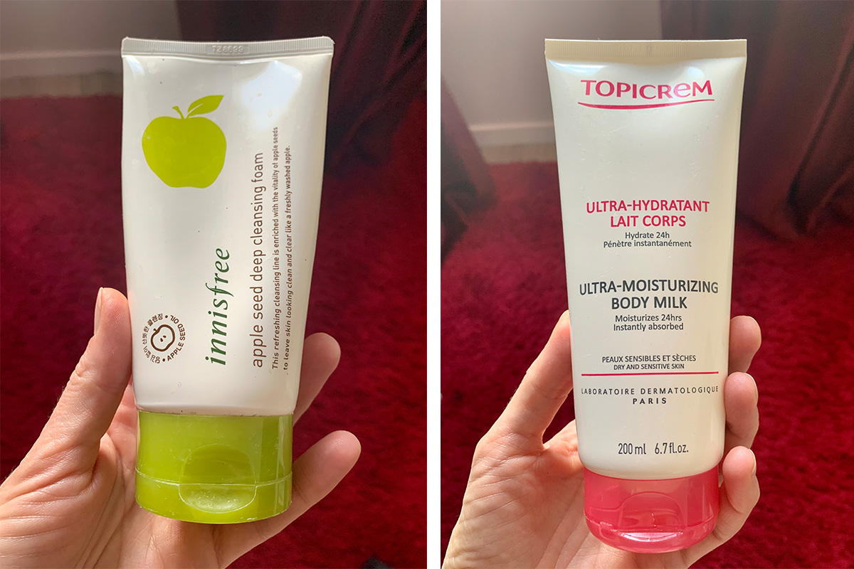 Увлажняющий лосьон Topicream и пенка Innisfree