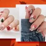 Пора вдохновения: маникюр с осенними листьями и цветами