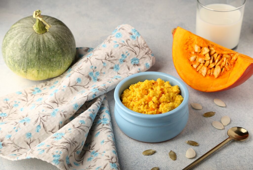 Рецепт постной пшенной каши с тыквой на кокосовом молоке