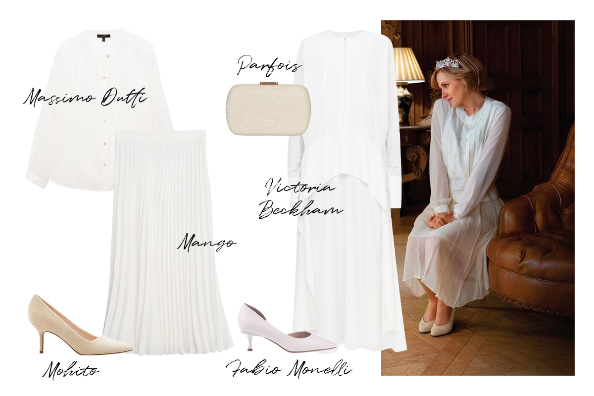 Образ с белым платьем на Новый год по фильму "Спенсер"