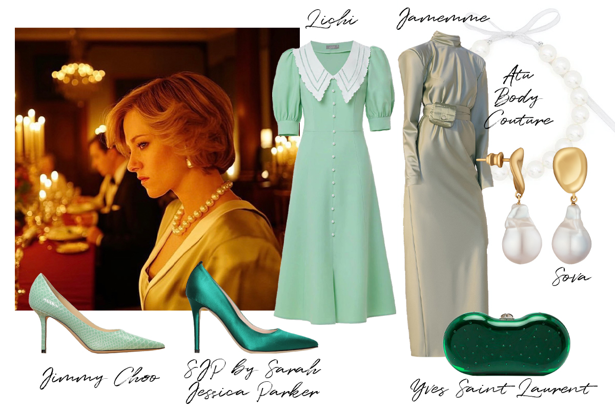 Зеленое платье на Новый год по фильму "Спенсер"