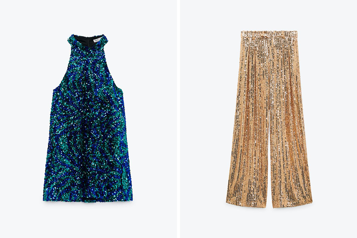 Платье и штаны с пайетками Zara 