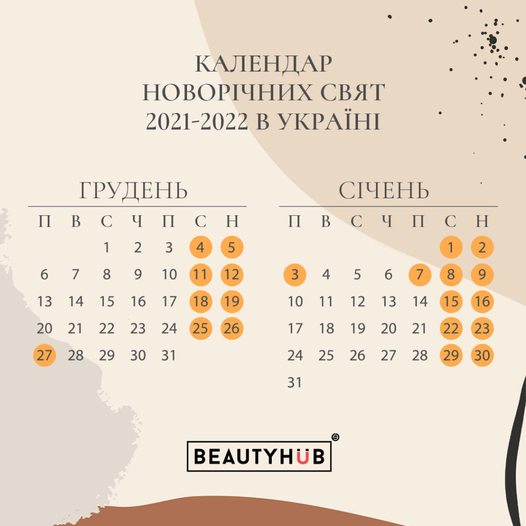 Новорічні вихідні 2021-2022: всі дати