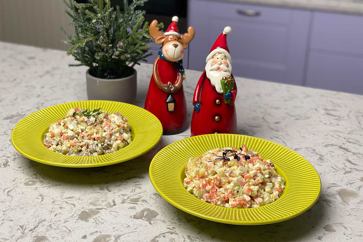 Рецепт оливье к новогоднему столу 2022: со слабосоленой красной рыбой