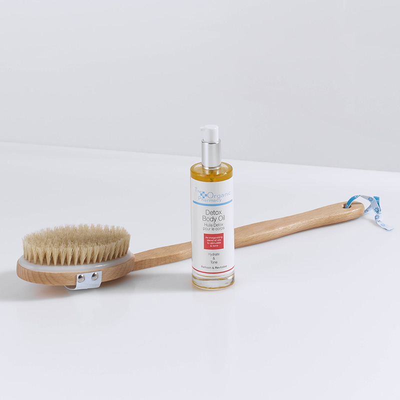 The Organic Pharmacy, Detox Body Oil & Skin Brush