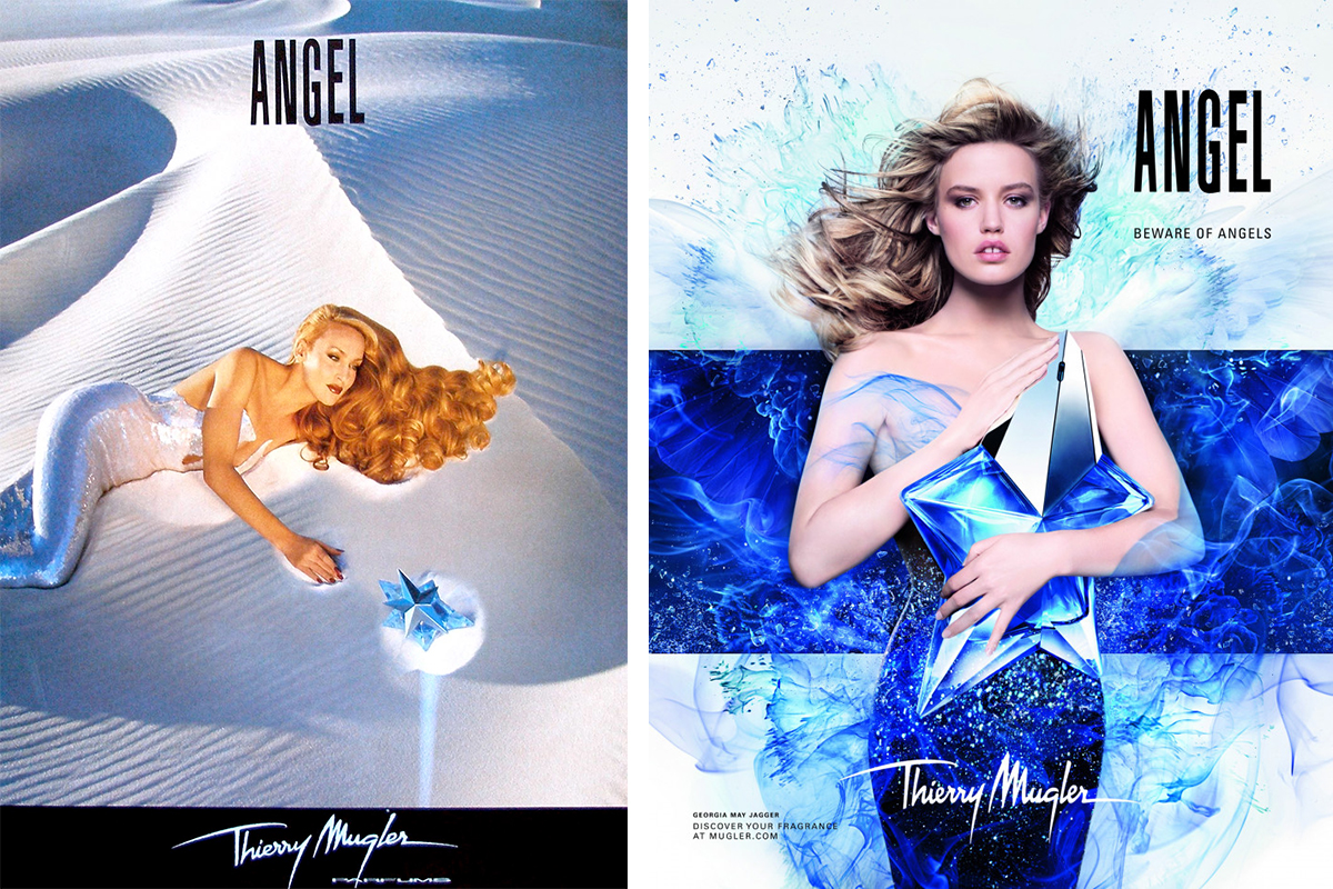 Джерри Холл и Джорджия Мэй Джаггер в рекламной кампании Thierry Mugler Angel 