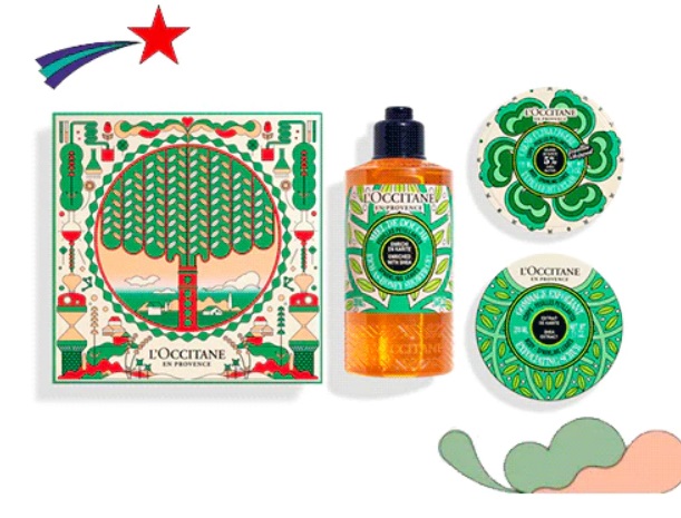 Святковий набір для тіла «Каріте-Олива Зимовий феєрверк» від L`Occitane