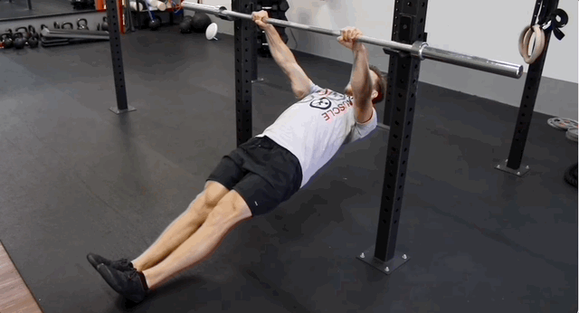 Австралийское подтягивание (низкое подтягивание с опорой на пол)