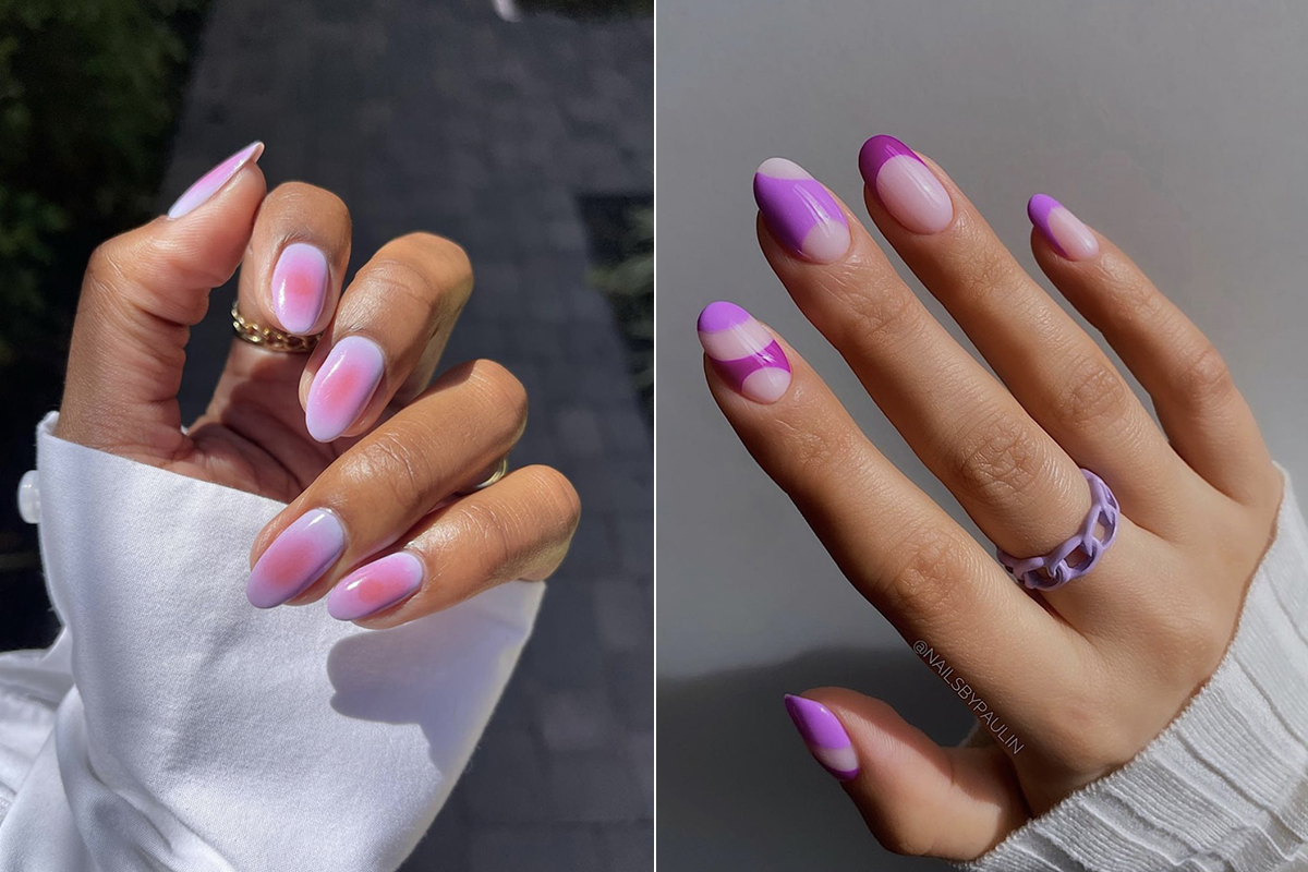 ідеї фіолетового манікюру