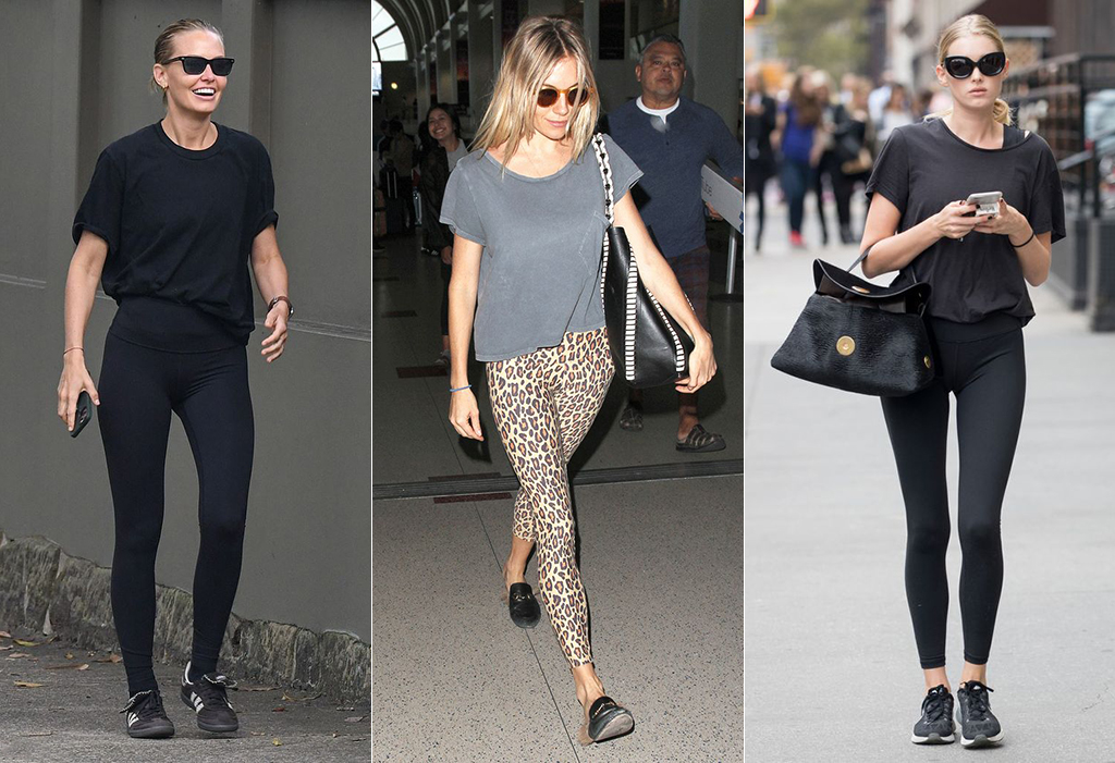 образи з лосинами і футболкою