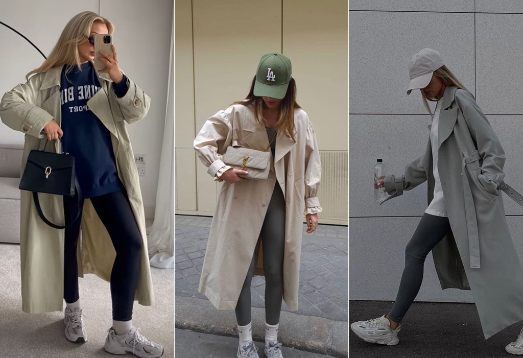 образи з лосинами і тренчем