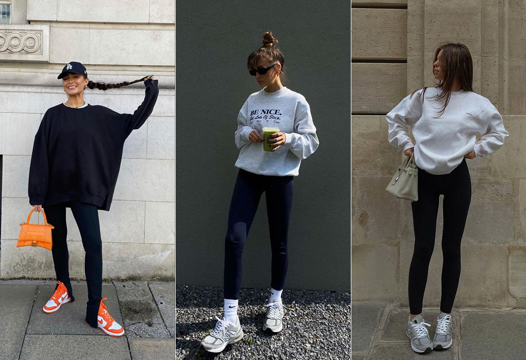 як носити лосини з худі і світшотом