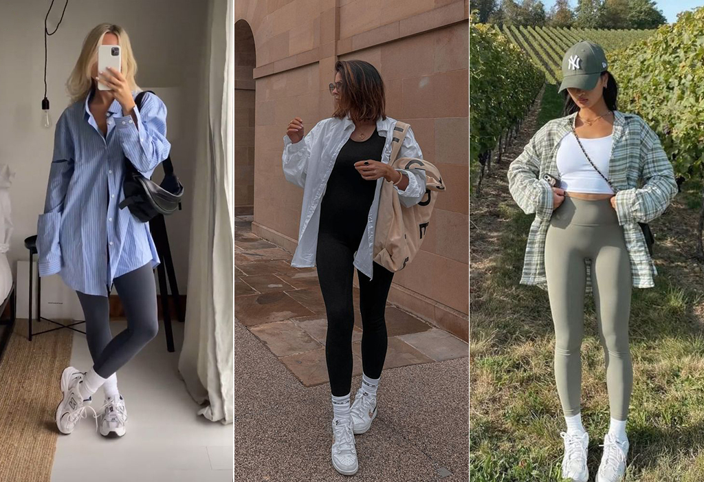 образи з лосинами і сорочкою фото