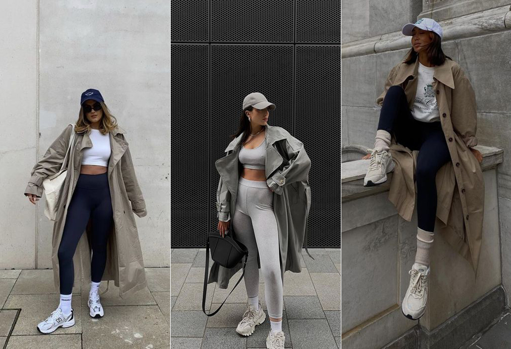 лосини з котоновим тренчем образи