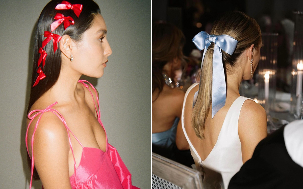 вечірні зачіски з бантами