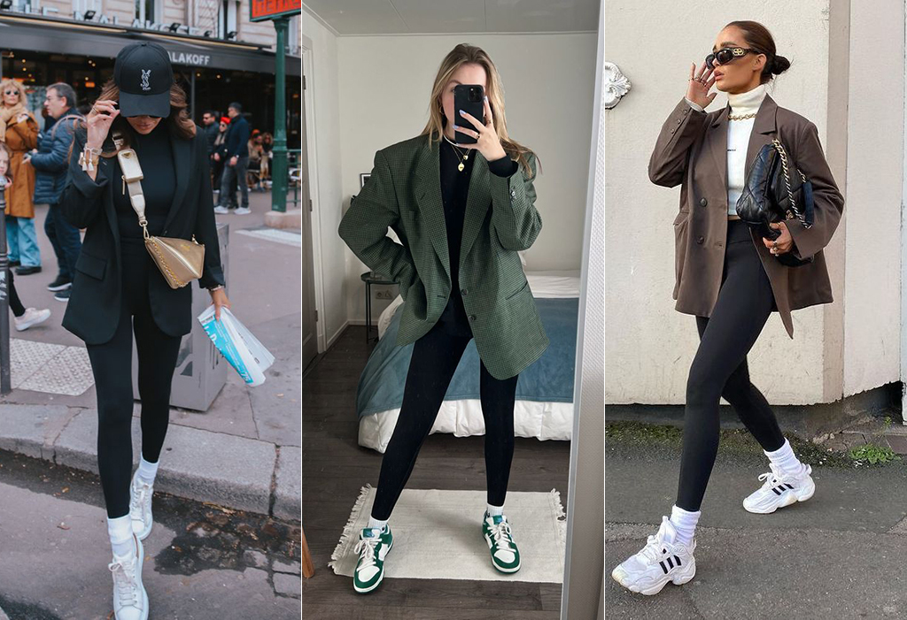 образи з лосинами і жакетом оверсайз