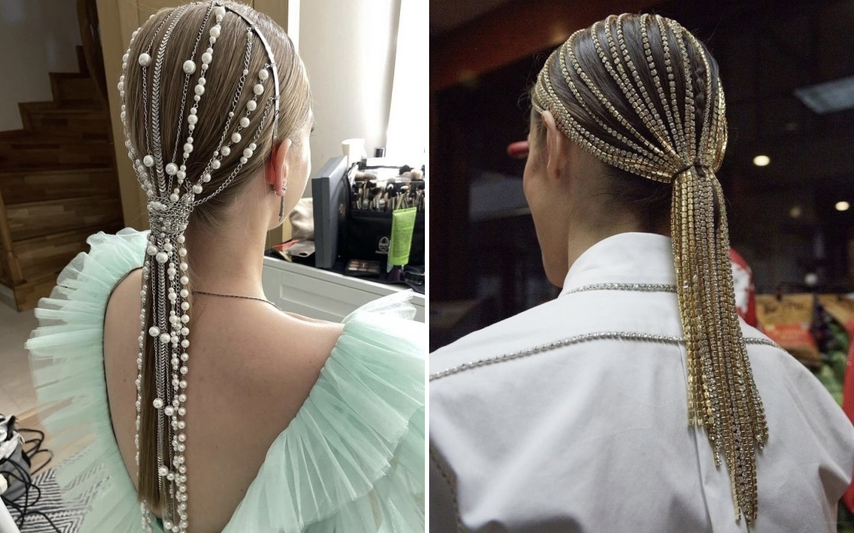 вечірні зачіски з аксесуарами