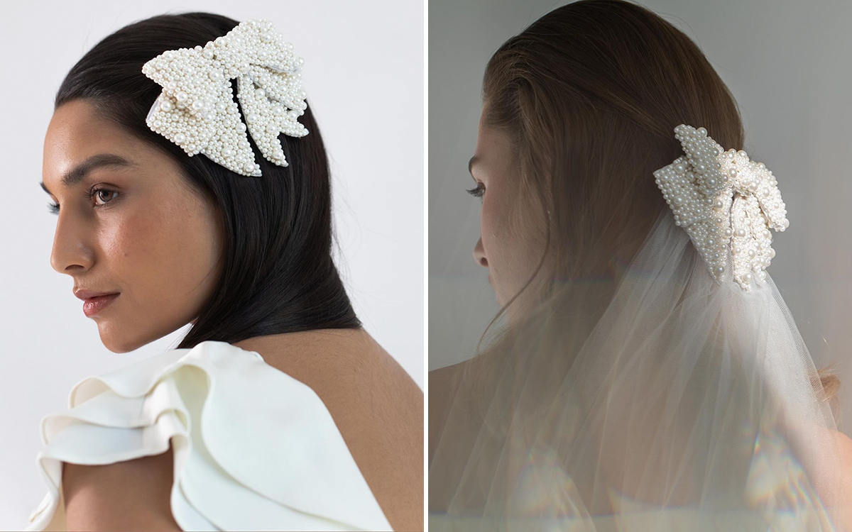 весільні зачіски з перлами