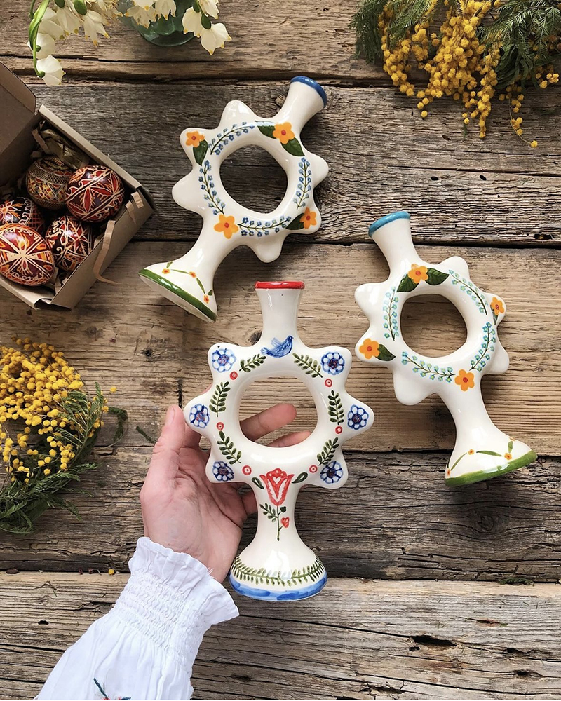 Керамічні підсвічники з розписом