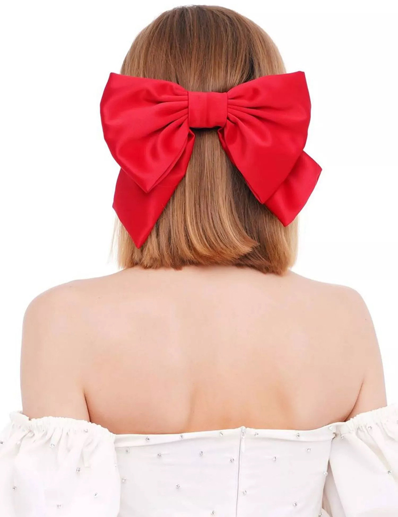 Червоний бант для волосся