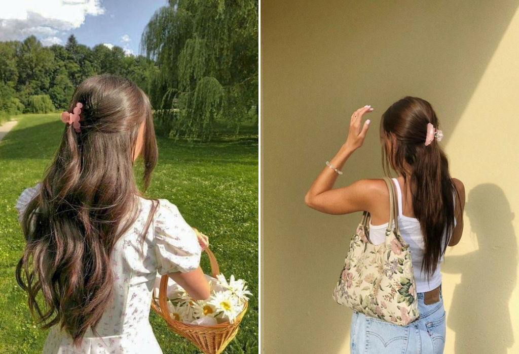 Розпущене волосся з крабиком