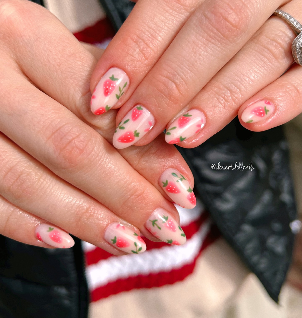 strawberry nails