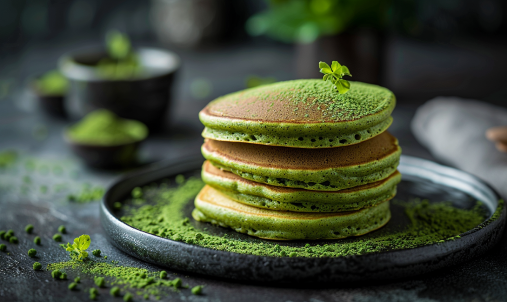 Шоколадні млинці з бананами та матча